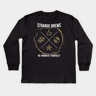 Strange Brews Coffee, Arkham Mass Kids Long Sleeve T-Shirt